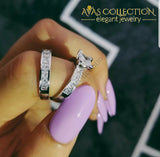 2-Pcs 1 Ct Princess Cut Ring Rings