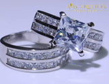 3Ct Lelia Wedding Set Princess Cut Engagement Rings