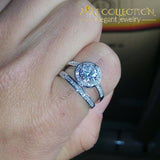 10KT White Gold Filled 2 ct   Round Cut 2 in 1 set - Avas Collection