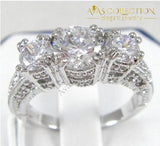 Three Stone 10kt White Gold Filled Round Cut - Avas Collection