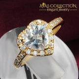 Hear Shape  18KT White&Gold Filled Ring - Avas Collection