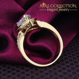 Hear Shape  18KT White&Gold Filled Ring - Avas Collection