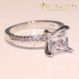 Unique Luxury Princess Cut Engagement Ring Rings