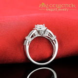 Solid 925 Sterling Silver Elegant Engagement Ring Rings