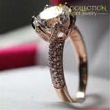 4Ct Brilliant Flower Round Cut Synthetic Diamonds Ring - Avas Collection