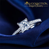 1.5 Ct Princess Cut Engagement Ring  18k White Gold Filled - Avas Collection