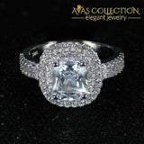 Esmeralda Solid 925 Sterling Silver Engagement/wedding Ring Engagement Rings