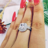 Esmeralda Solid 925 Sterling Silver Engagement/wedding Ring 5 Engagement Rings