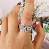 Princess Cut Solid Original Latest Design  925 Sterling Silver Engagement Ring - Avas Collection