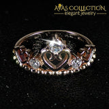 Solid Real 925 Sterling Silver Ring Crown Rose Gold/ Promise RIng - Avas Collection