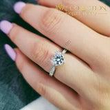 Solid Real 925 Sterling Silver Ring Heart Shaped Engagement Promise Ring/ Simulated Diamonds 6 Rings