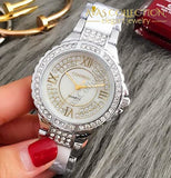 Rhinestone Simulated-Ceramics Crystal Quartz Watch Womens Watches