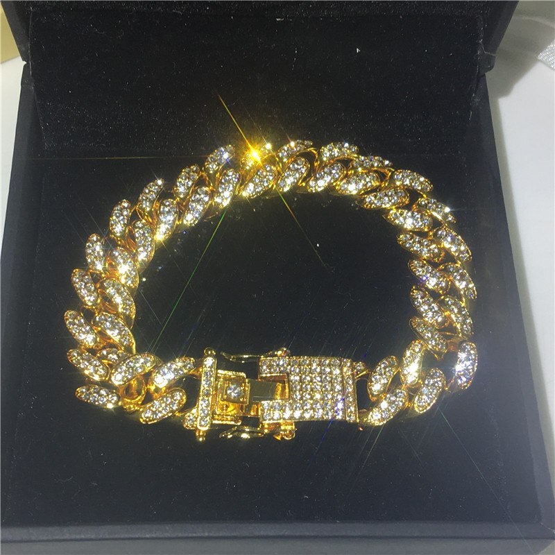  Jacruces H Initial Cuban Link Bracelet for Men Iced Out Bracelet  Bling Miami Cuban Link 18k Gold Letter Chain Bracelet: Clothing, Shoes &  Jewelry