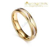 Personalized Engrave Name/Wedding Rings for Love Matte Finish Stainless Steel 18k Gold Finished - Avas Collection