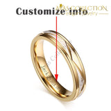 Personalized Engrave Name/Wedding Rings for Love Matte Finish Stainless Steel 18k Gold Finished - Avas Collection