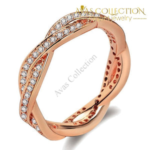 2 colors Cross Twist Eternity Band - Avas Collection