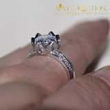 Luxurious Flower Round Cut 3Ct Engagement Ring/ Anniversary Ring Rings