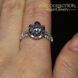 Luxurious Flower Round Cut 3Ct Engagement Ring/ Anniversary Ring Rings