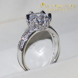 Luxurious Flower Round Cut 3Ct Engagement Ring/ Anniversary Ring 5 / White Rings