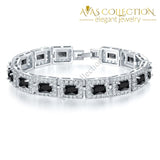 Princess Cut- White Gold Filled/ Avas Collection Bracelet Chain & Link Bracelets