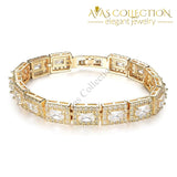 Princess Cut- White Gold Filled/ Avas Collection Bracelet Chain & Link Bracelets