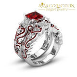 Birthstone Wedding Set ( 4 Colors) Red/ Blue/Green/Purple - Avas Collection