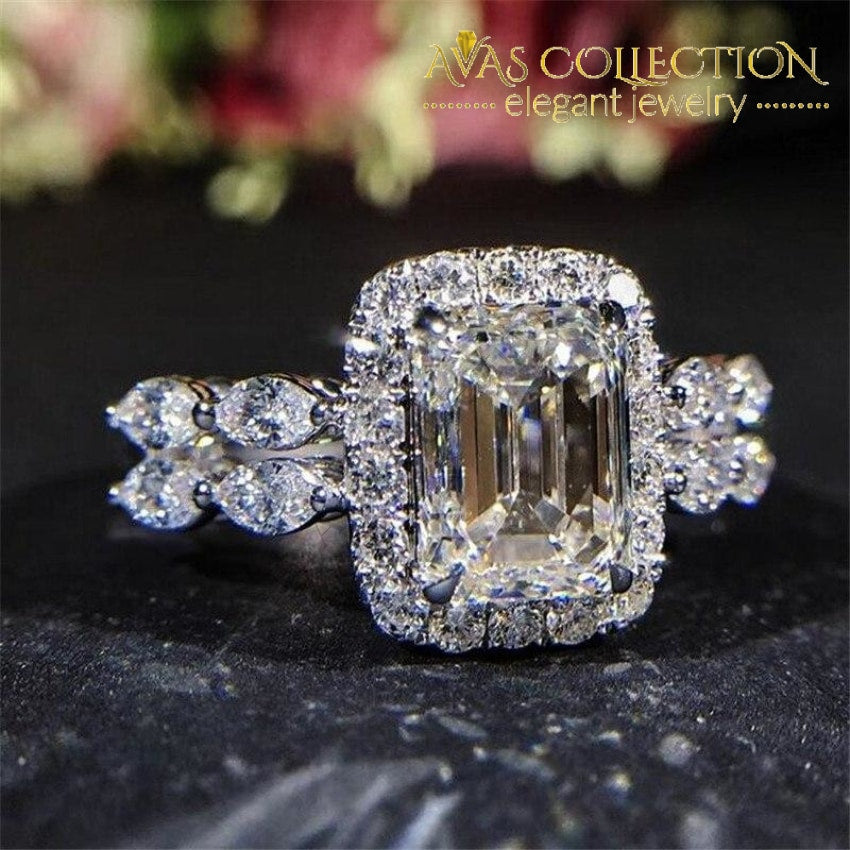 Elegant Statement Promise Ring Engagement Anniversary Wedding Set Avas Collection