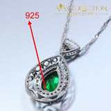 Water Drop 4PCS Jewelry Set 925 Sterling Silver Simulated Emerald - Avas Collection