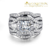 Wedding Engagement Ring Set R4882 10 / White Rings