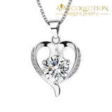 Heart Shape Purple/White Necklace - Avas Collection