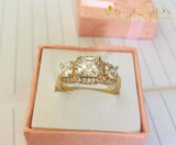 3 stone Engagement Ring 14k Gold filled - Avas Collection
