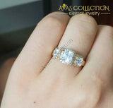 3 stone Engagement Ring 14k Gold filled - Avas Collection
