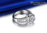 2 Carat Engagement Ring/ 18k White Gold Filled - Avas Collection