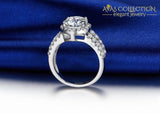 2 Carat Engagement Ring/ 18k White Gold Filled - Avas Collection