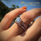 Elegant Twisted 2Pcs/set Rose Gold Filled 2Cts Engagement Rings