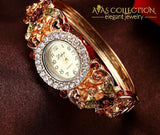 Luxury Flower Pattern Wristwatch Womens Watches