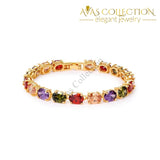 Oval Crystal Colorful Bracelet / Avas Collection Bracelet Strand Bracelets