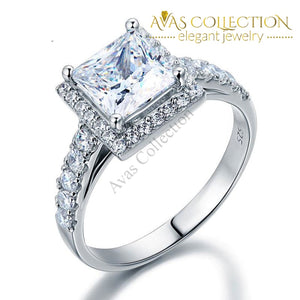 1.5 Carat  Engagement Ring Solid 925 Sterling Silver/ High Polished - Avas Collection