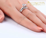 2 Pcs Solid 925 Sterling Silver Wedding Set/ High Polished - Avas Collection