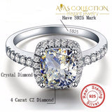 4 Carat Sterling Silver 925 Luxury Engagement Ring - Avas Collection