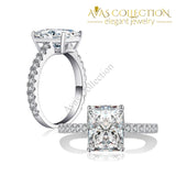 Luxury 3 Ct Rectangle Engagement Ring Rings