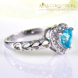 Blue Heart Ring Rings