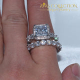 Luxury Square 3 Carat Engagement Ring Set Rings