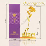 24K Gold Rose With Love Stand Artificial & Dried Flowers