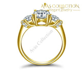 2 Ct Oval Cut 3 Stone Bridal Wedding Ring- 10Kt Yellow Gold Rings