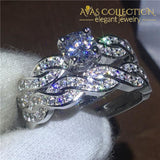 Cross Ring Set White Gold Filled Engagement Rings