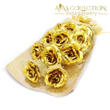 24K Gold Rose Flower Bouquet In Gift Box Artificial & Dried Flowers