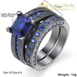Couples Wedding Ring  Set/ Blue - Avas Collection