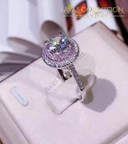 1 Carat Round White & Pink Engagement Ring Rings