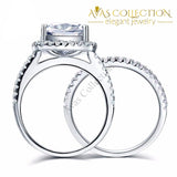 5 Ct Cushion Cut Engagement Ring Set Rings